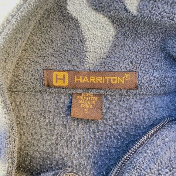 Harriton Grey Fleece Monogrammed 1/4 Zip Pullover - Picture 7 of 7